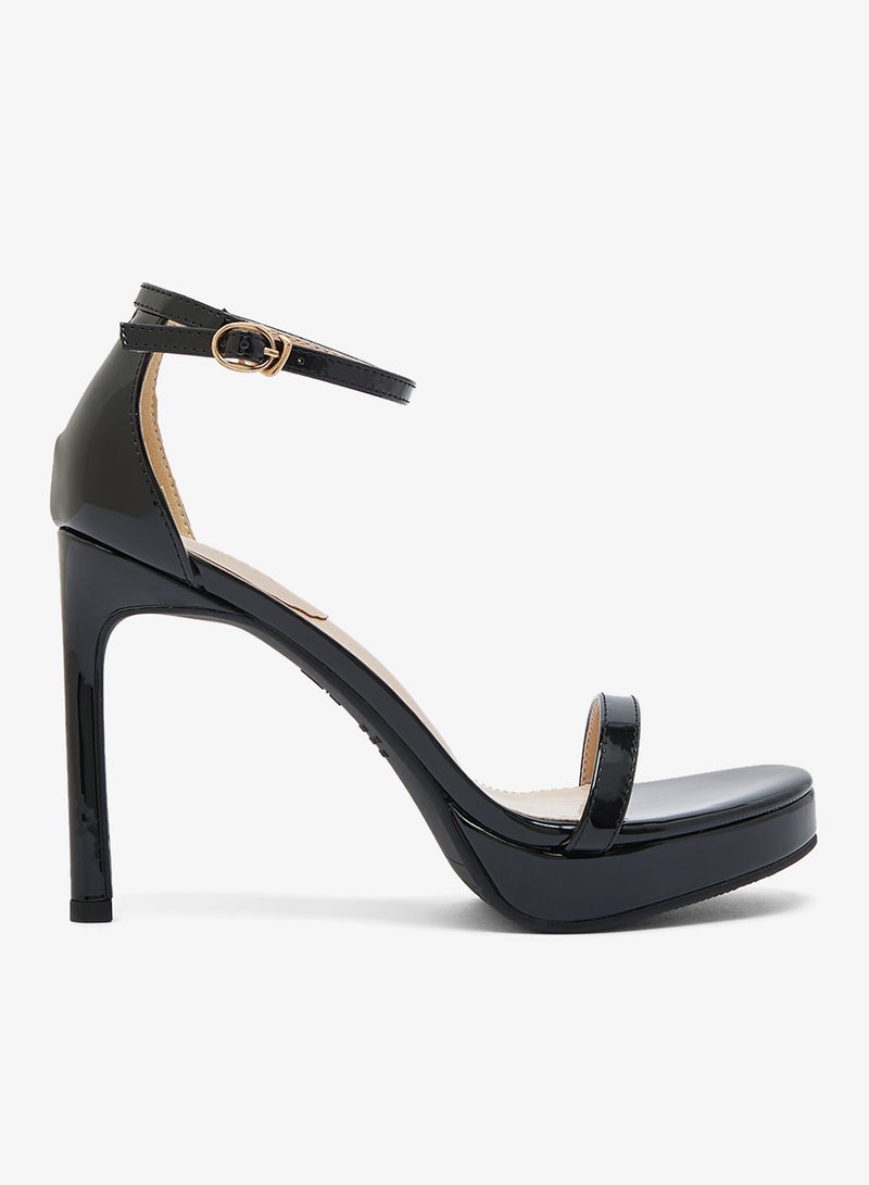 ايلا صنادل بكعب عالٍ كلاسيكي بتفاصيل حزام - Image 1